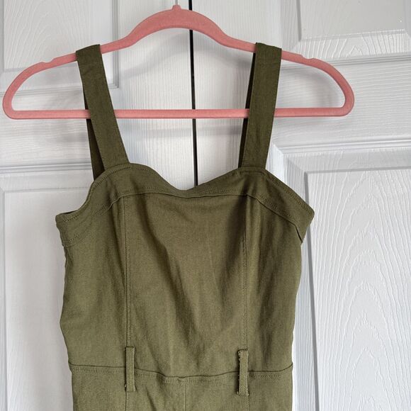 Haute Monde Back zip Bib Overall Romper Jumper Med Women Rayon Spandex Stretchy - Picture 2 of 9